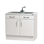 White high gloss 100cm Sunflower sink cabinet excluding sink, showcasing sleek modern storage with smooth finish and clean lines.