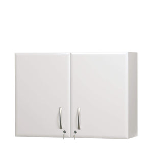 White high gloss 100cm wall cabinet by Sunflower, showing sleek exterior with smooth finish and modern design.