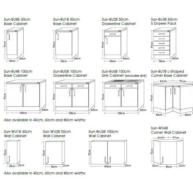 Sunflower 30cm beech base cabinet with two doors, showcasing a sturdy wooden storage unit for kitchen or bathroom use.