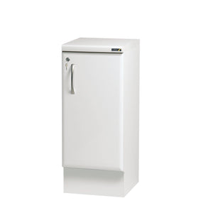 White 30cm high gloss base cabinet by Sunflower showing smooth glossy finish and modern cabinet door design.