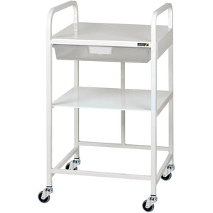 Sunflower VISTA 10 Economy Trolley with clear tray and shelf, featuring sturdy metal frame and wheels for easy transport.