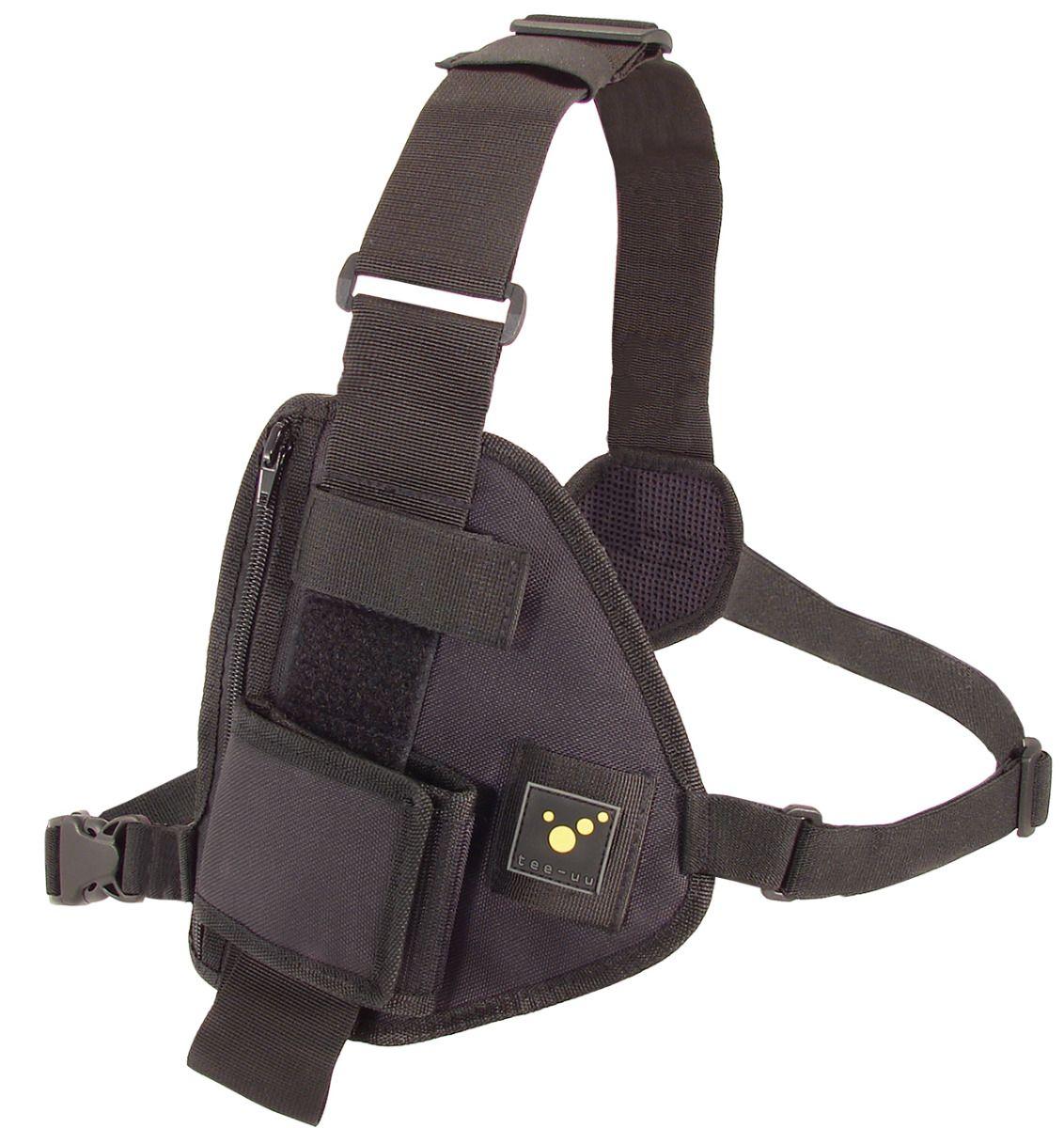 TEE-UU CHEST Radio Harness with adjustable straps and modular pouches, designed for tactical communication and chest rig setup.