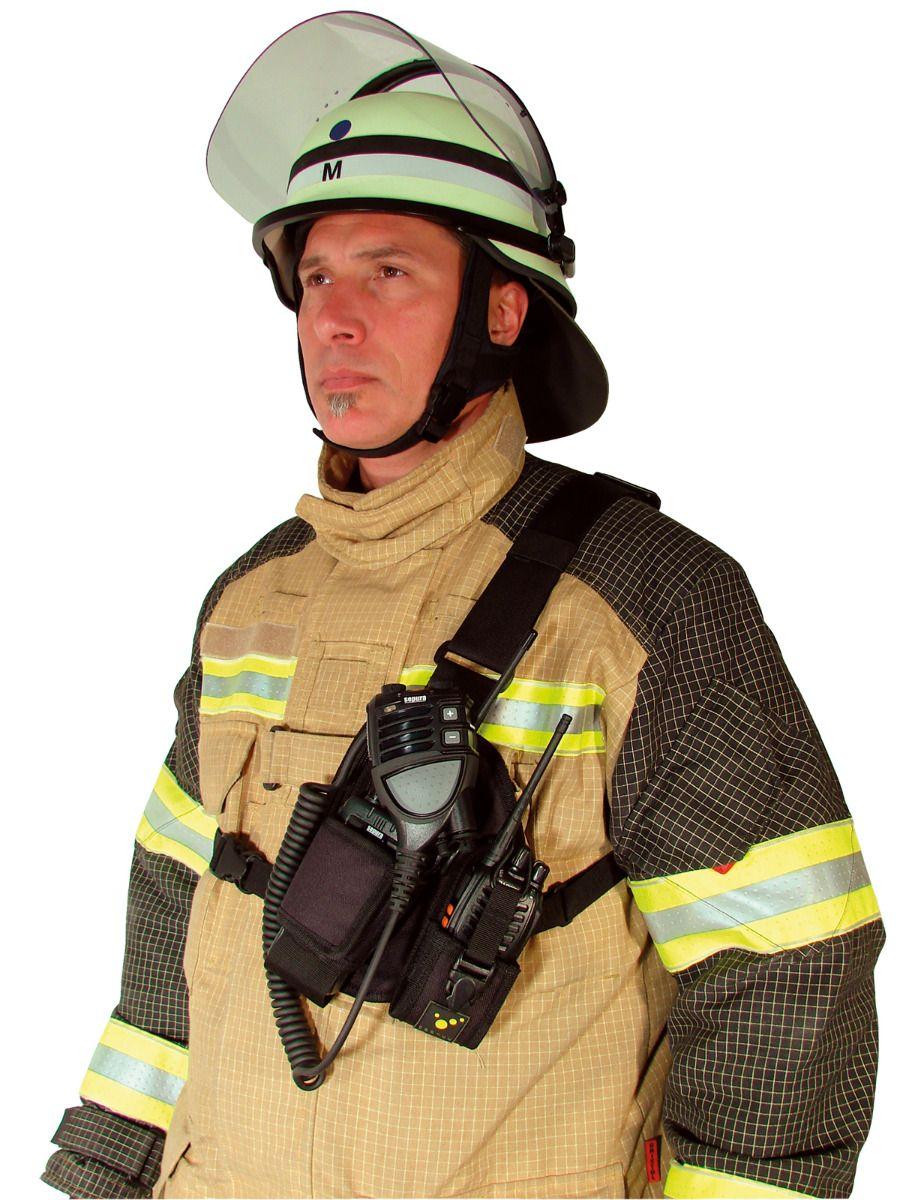 Adjustable TEE-UU CHEST Radio Harness with modular chest rig and chest armor for tactical communication and protection.