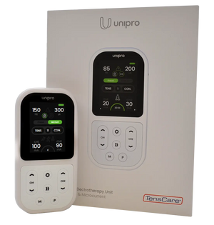 Unipro digital electrotherapy device and packaging for physiotherapy and rehabilitation
