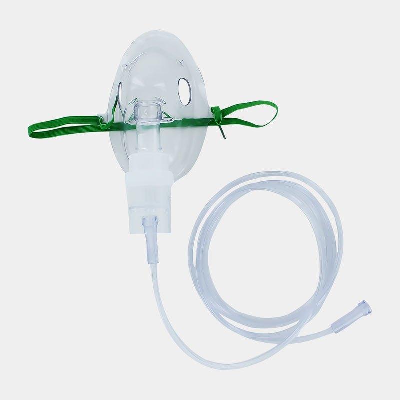 Adult nebuliser set with mask by Timesco, including nebuliser device and mask, in a box for respiratory therapy.
