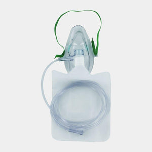 Box of 50 adult non-rebreathing face masks by Timesco, medical-grade masks for respiratory support and safety.