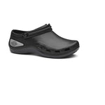 Toffeln WearerTech Invigorate washable clog in black with cushioned sole and open-back design for comfortable, supportive footwear.