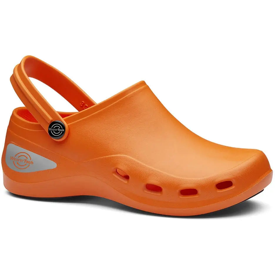 Toffeln WearerTech Invigorate washable clog showing the lightweight, cushioned shoe with slip-resistant sole and ergonomic design.