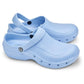 Toffeln Ezi-Klog unisex nursing shoes, lightweight clogs with slip-resistant soles, shown in a neutral color.
