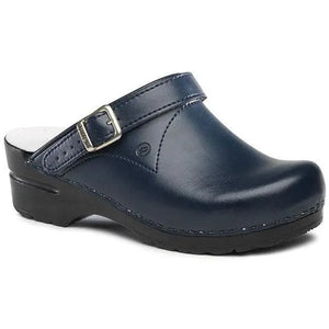 Navy Flexiklog unisex flexible clog with elasticated heel strap and slip-resistant sole, designed for comfort and support.