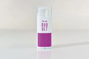 Tristel Duo ULT Foam 250ml disinfectant for ultrasound equipment, shown in a clear bottle with a pump dispenser.