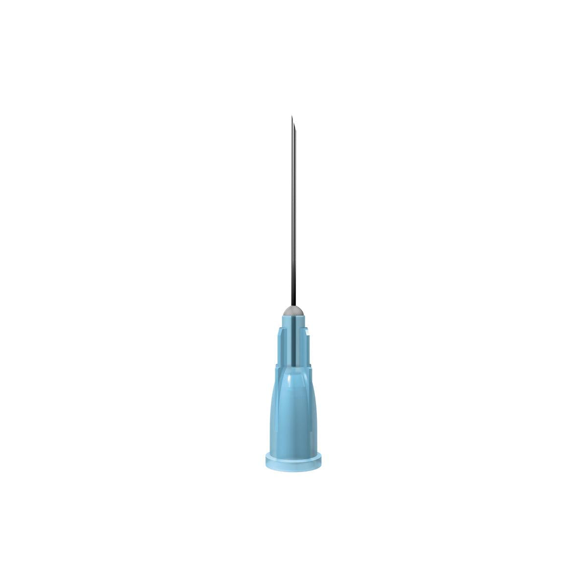 Blue 23G 1-inch (25mm) short needles from Unisharp, pack of 100, with fine gauge for precise injections.