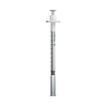 Unisharp 1ml fixed 30G 0.5-inch white needles, set of 100, showing sterile packaging and needle tips.