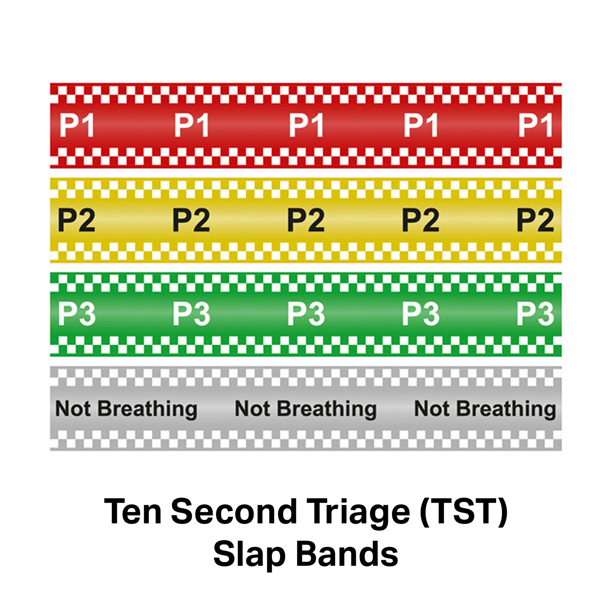 NHS Ten Second Triage (TST) Slap Band Pack of 20 - Red Case