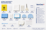 Sterile latex-free disposable maternity procedure pack by Vena Cava, designed for obstetrics and gynecology procedures.