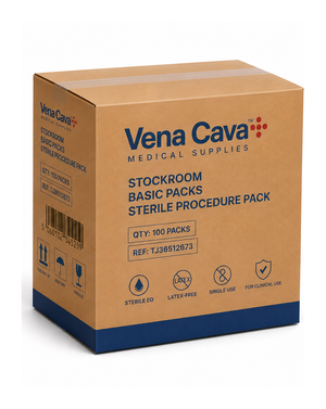 Vena Cava Stockroom Basic Sterile Procedure Pack for wound care and dressing, including sterile supplies for medical procedures.