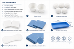 Vena Cava Community wound care pack with sterile latex-free dressings and nitrile gloves, four-pack for wound dressing procedures.