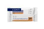 Vernacare Conti® Cleansing Dry Wipes Lite, large pack with 32 boxes of 100 wipes each, suitable for skin cleansing and hygiene.