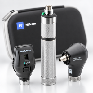 Welch Allyn 3.5V Diagnostic Set - Coaxial LED Ophthalmoscope, Basic LED Otoscope, Alkaline C-Cell Battery Handle and Hard Case