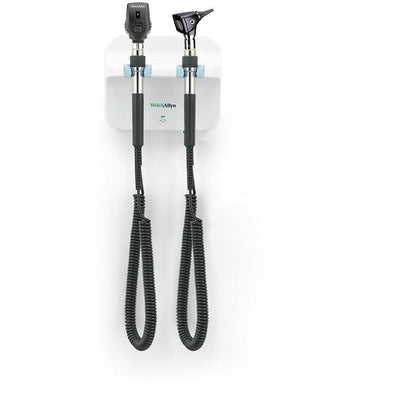 Welch Allyn LED GS777 Elite wall unit with coaxial ophthalmoscope and diagnostic otoscope for eye and ear examinations.