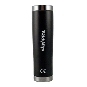 Welch Allyn 3.5V lithium-ion rechargeable battery with compact design and positive and negative terminals visible.