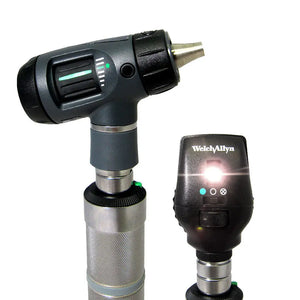 Welch Allyn 97250-MBI diagnostic set in hard case with halogen bulb, including ophthalmoscope and otoscope for medical examinations.