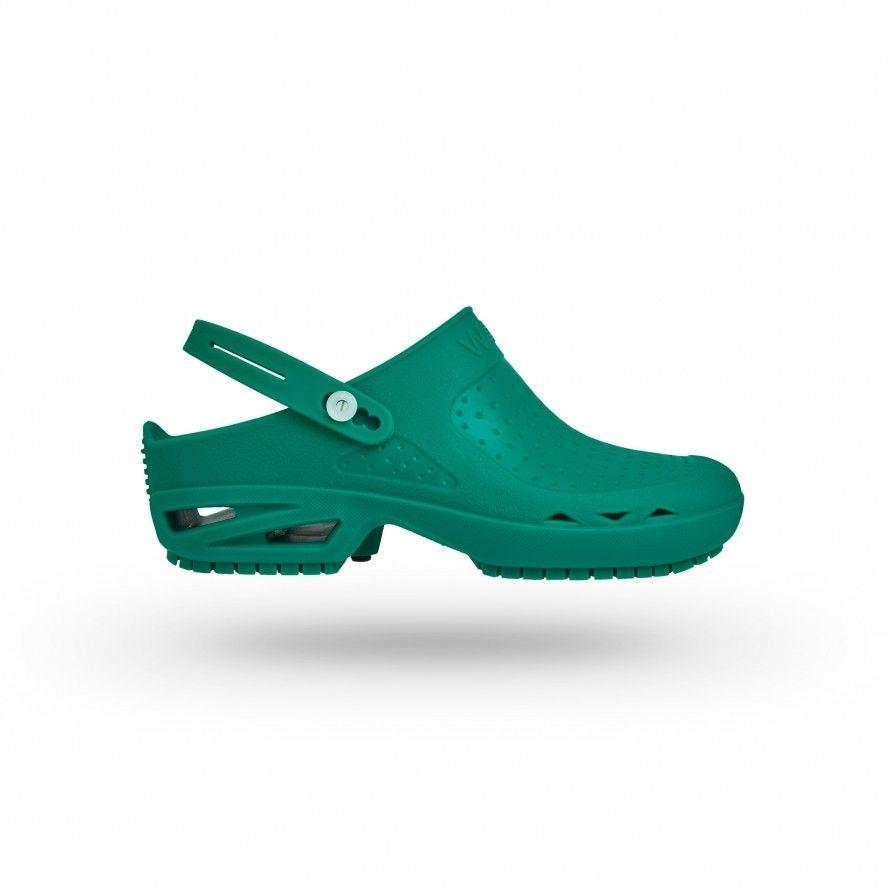 Green Wock Bloc Original work shoe with Steri-Tech insole, durable design, and comfortable fit for all-day wear.