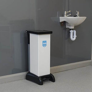 Wybone 28-litre hybrid sackholder with a durable metal frame and plastic bin for waste collection and disposal.